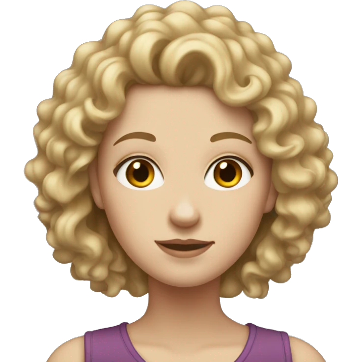 White girl with dirty blond curly hair emoji