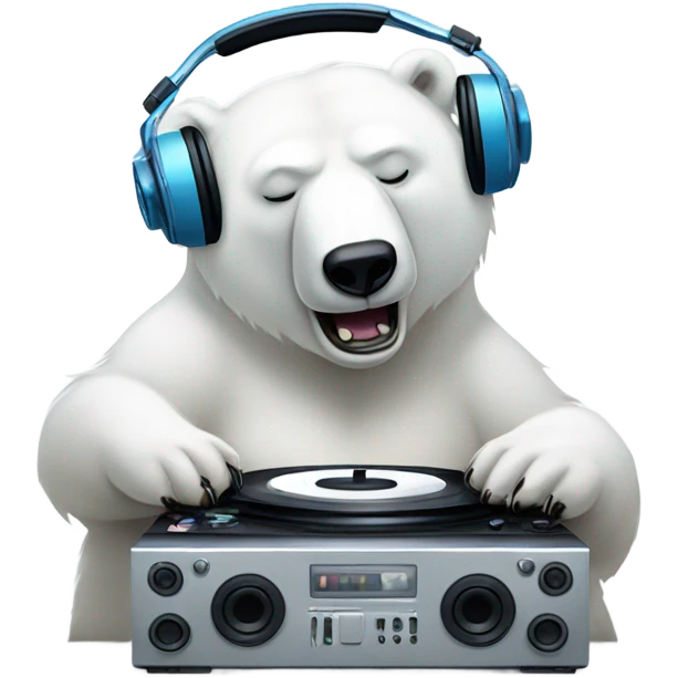 Ice bear playing deep house  emoji
