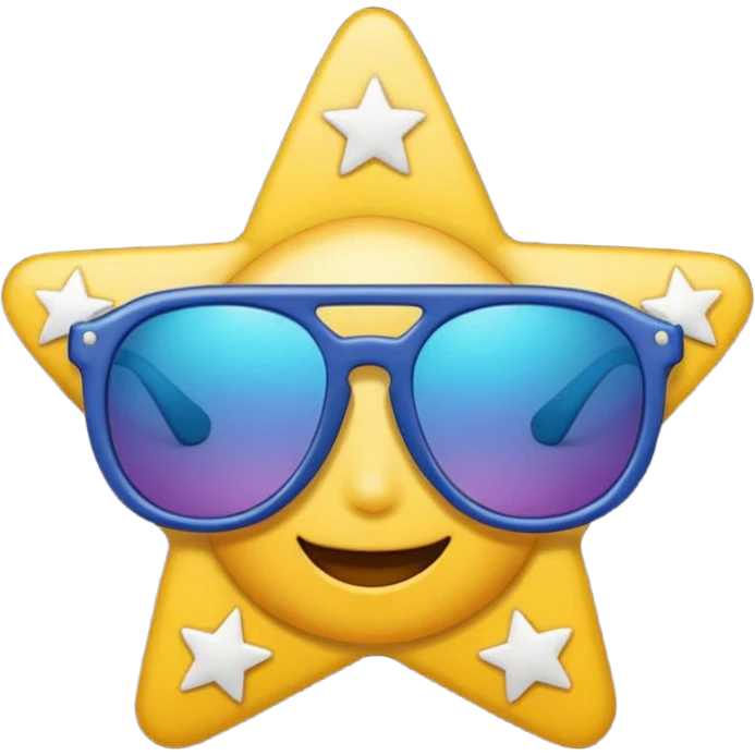 star with sunglasses “cool night” vibe emoji
