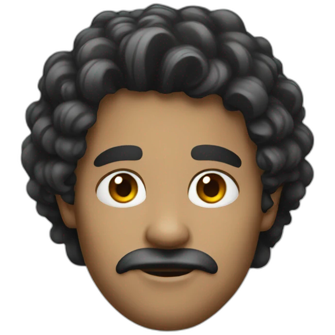 cartoonist dark hair emoji