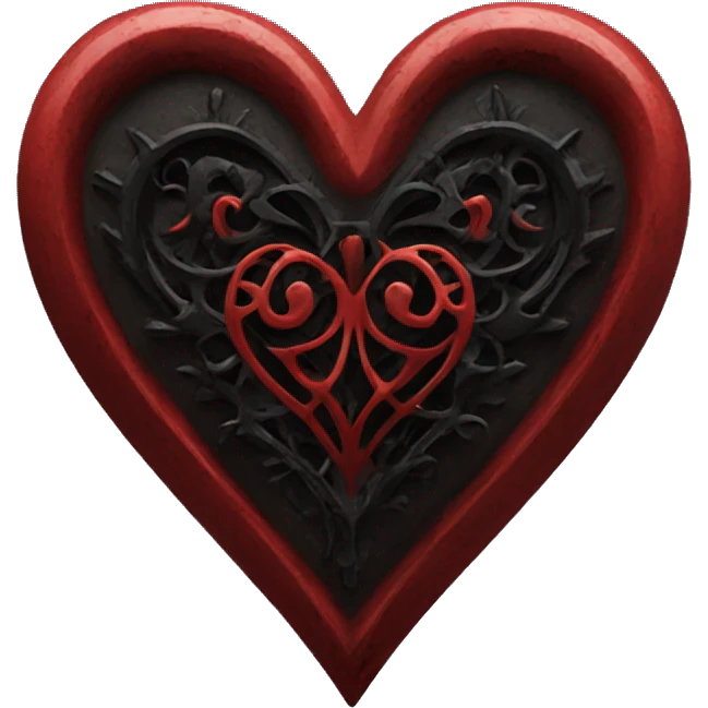 Red and black gothic heart large emoji