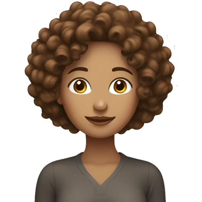 ￼ woman with brown curly hair emoji