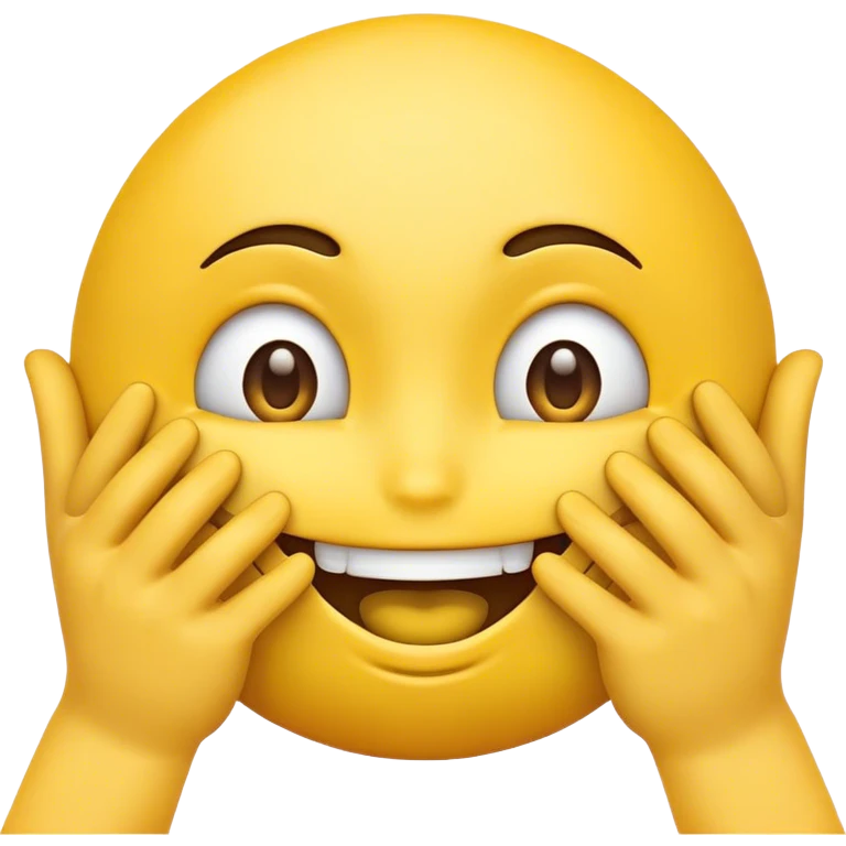 Smily Emoji Face with Hand Over Mouth  emoji