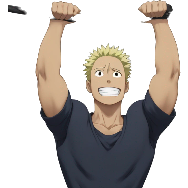 toji from jujutsu kaisen doing pull ups emoji