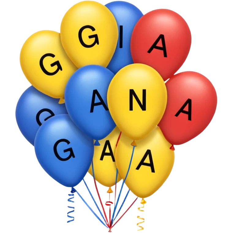 Gianna spelled with balloons emoji