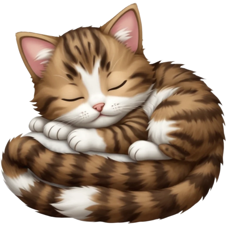 dark brown tabby and white kitten upside down sleeping emoji