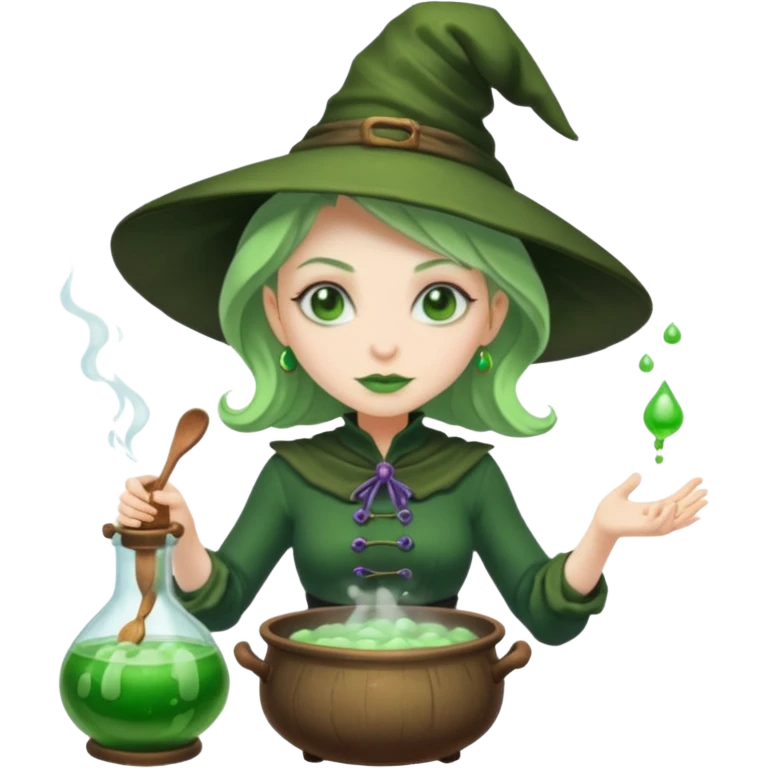 green witch cooking potion emoji