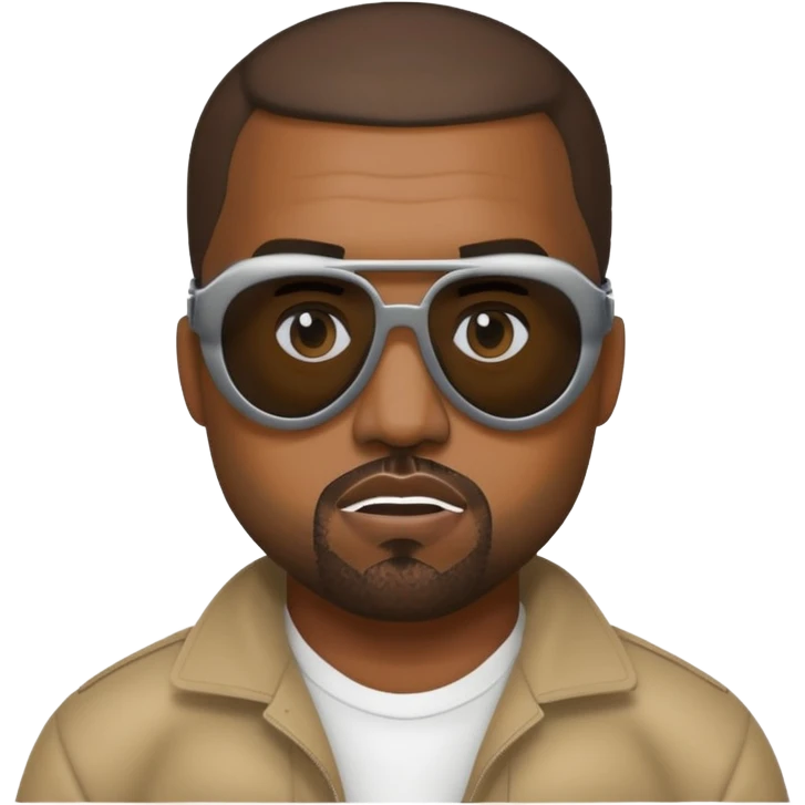 Kanye West emoji with shutter shades emoji