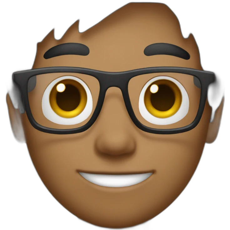 Boy with eyewear and hair black and white hair. The hair is straight emoji