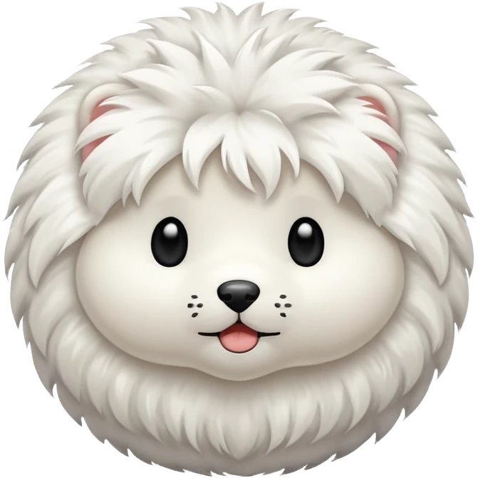 white fur ball emoji