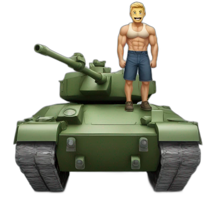 muscular man on tank emoji