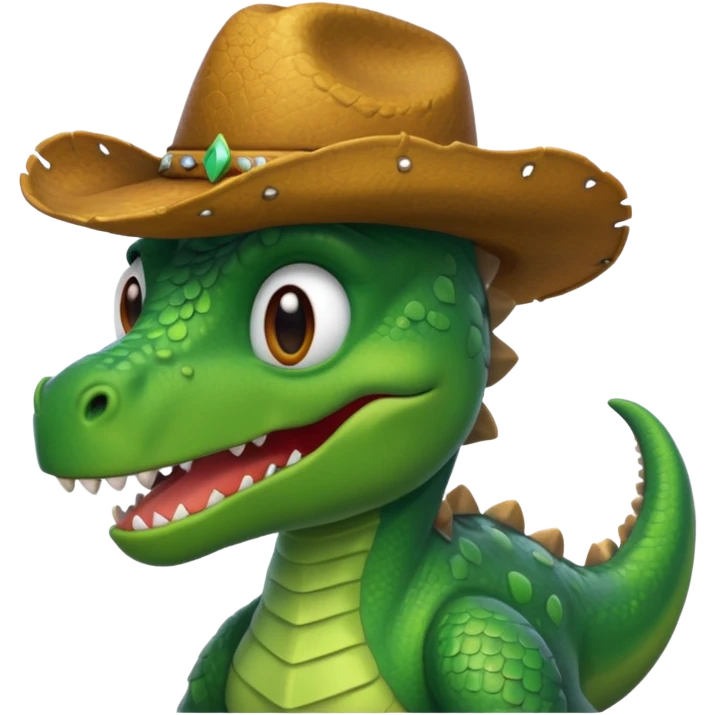 dinosaur wearing a cowboy hat emoji