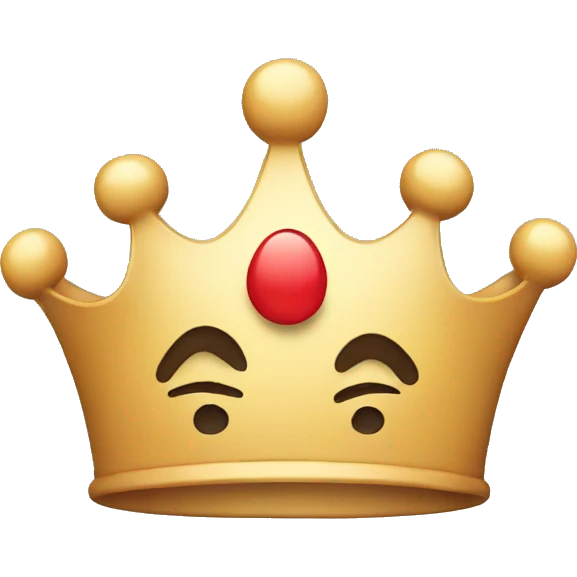 Crown with sad face emoji