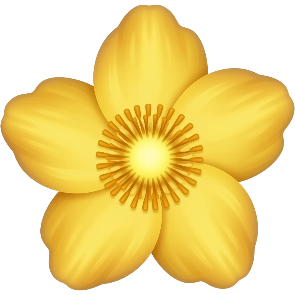 bioluminescent, detailed golden blossom emoji