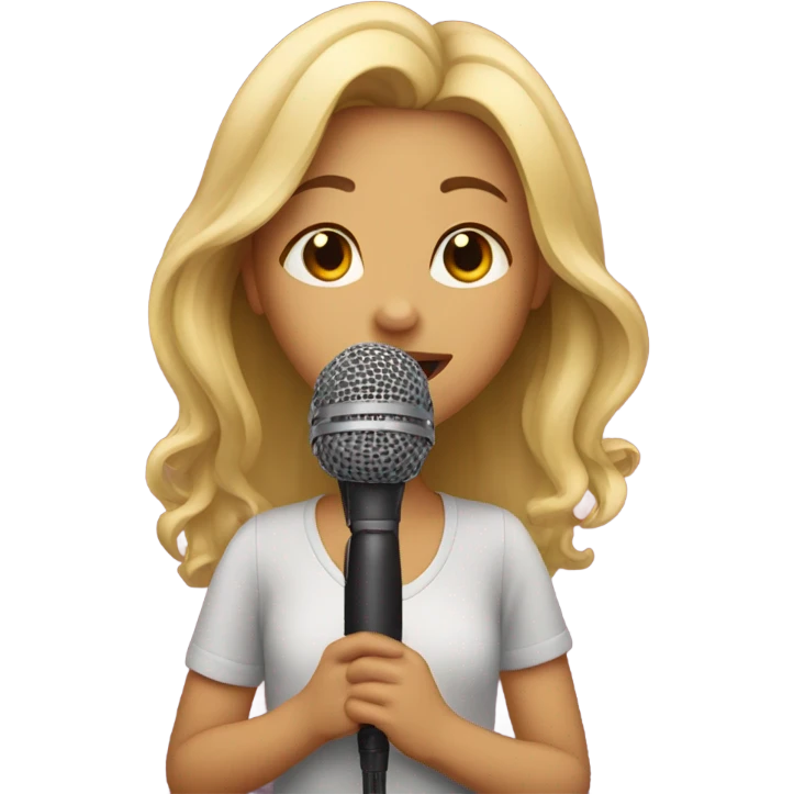 singing girl with microphone emoji