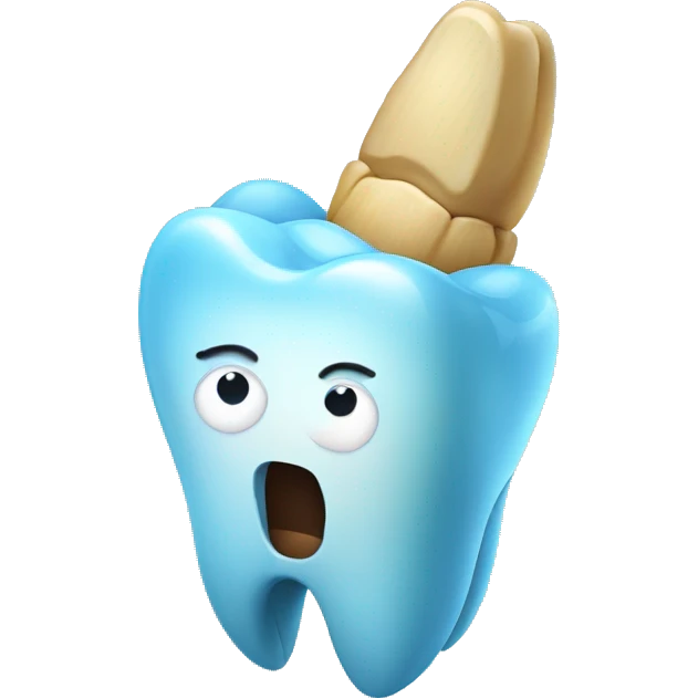 Tooth that looks like a Tar Heel  emoji