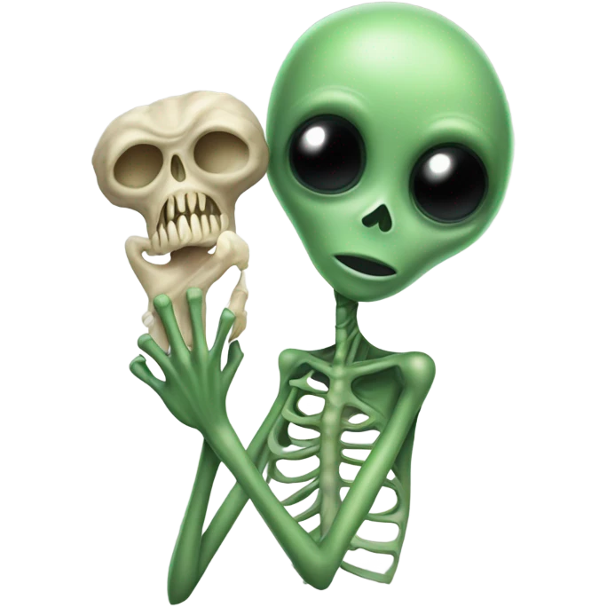 Alien holding a bone emoji