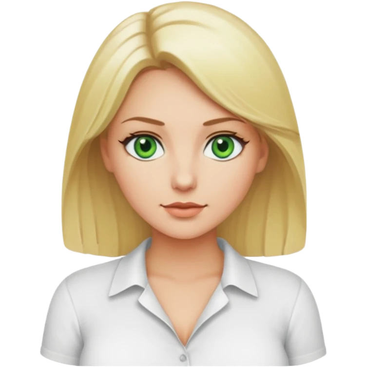 Naked blonde woman green eyes big boobs emoji