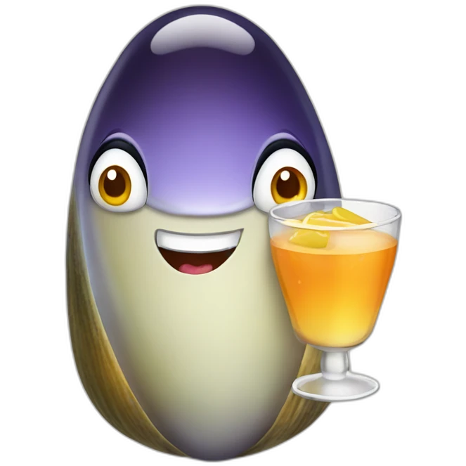 Mussel with a drink emoji