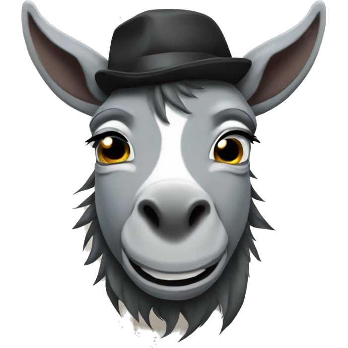 gangster donkey with teardrop tattoos emoji