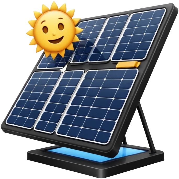 solar powered module emoji style, clean and modern, solar panel visible, no text emoji