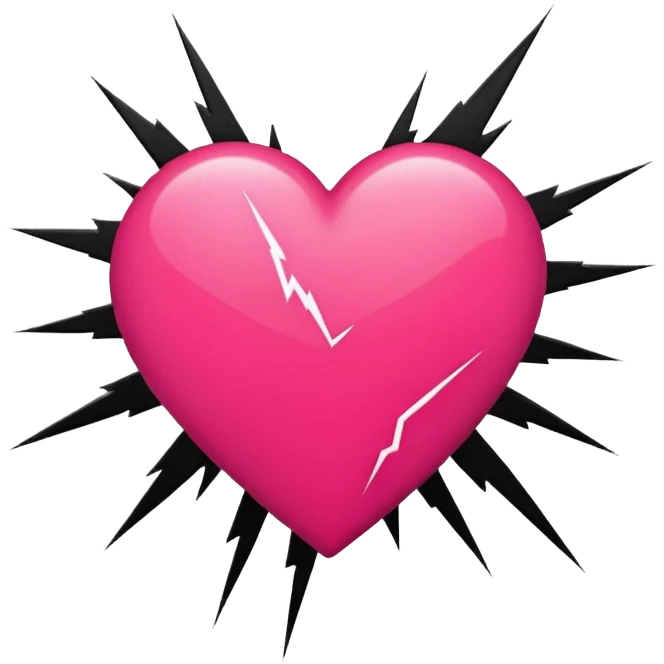 Really cool heart emoji for my sexy girlfriend that’s red & black with hot pink lightning  emoji