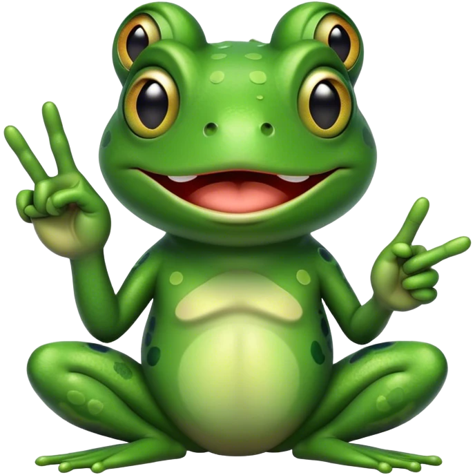 frog with a large middle finger emoji