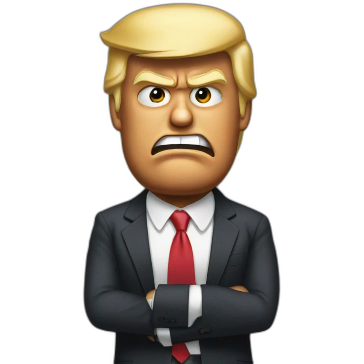 donald trump in suit angry emoji