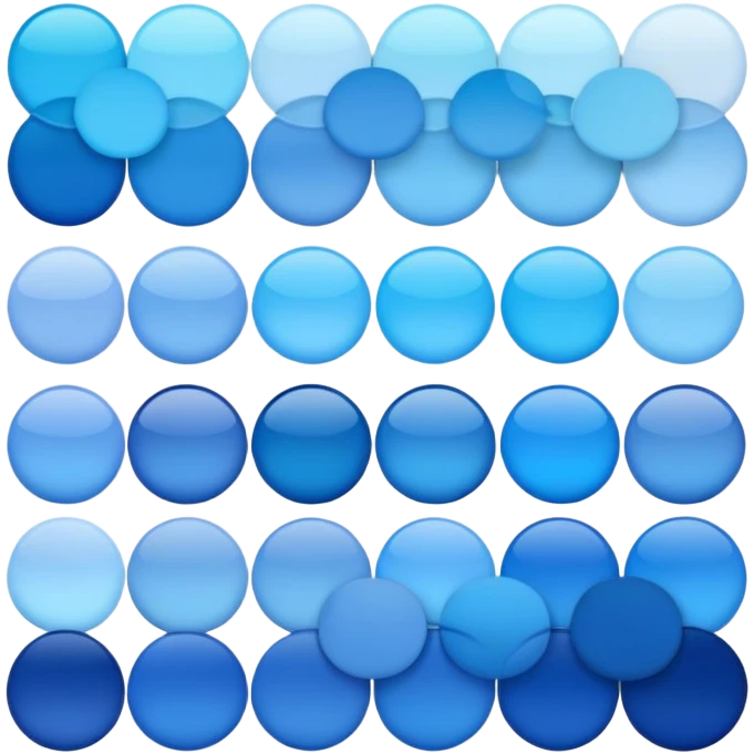 Different shades of blue coming together to make a circle emoji