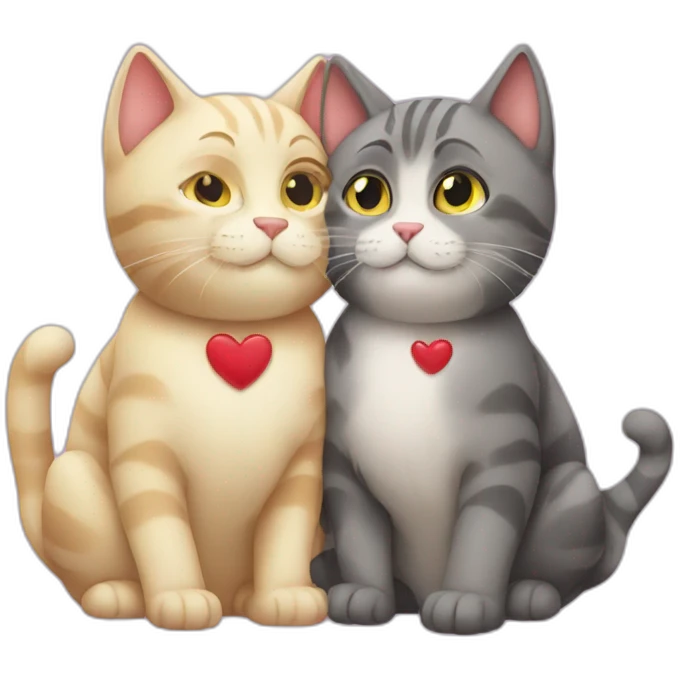 Cats in love emoji