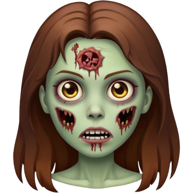 girl zombie with long brown hair emoji
