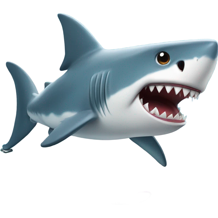 shark on a snowboard emoji