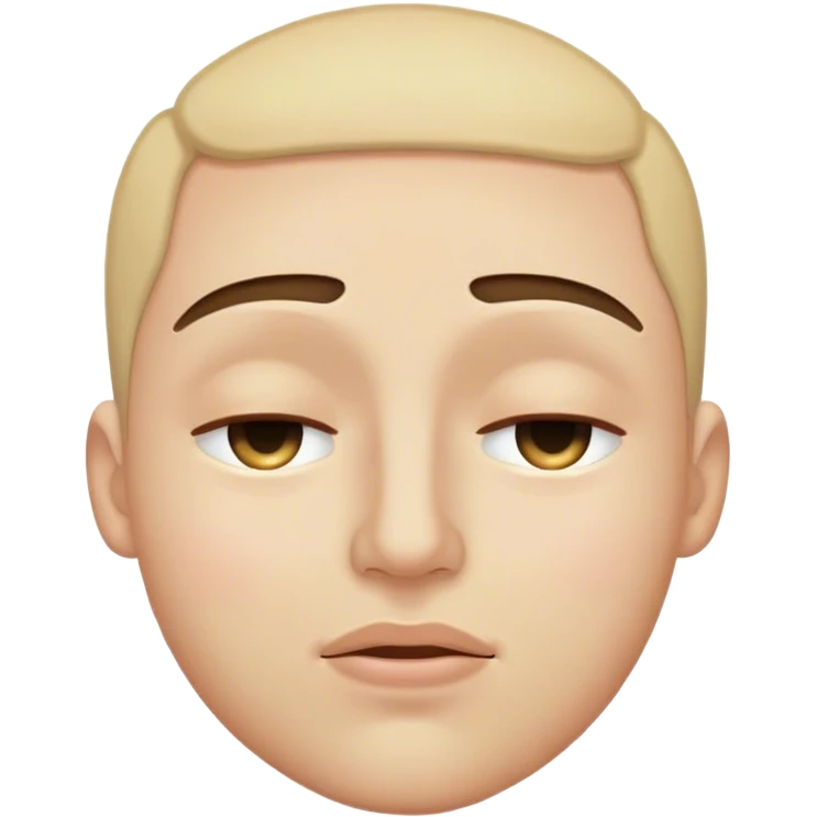 Eyes shut, mouth straight, lifted eye brows  emoji