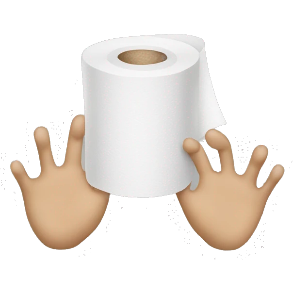 hands with toilet paper  emoji