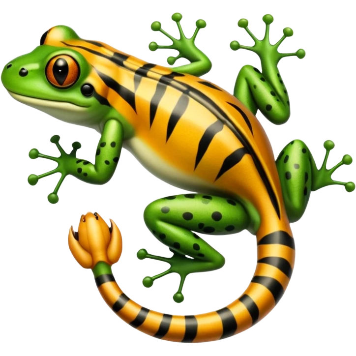 Frog with tiger body and scorpion tail emoji