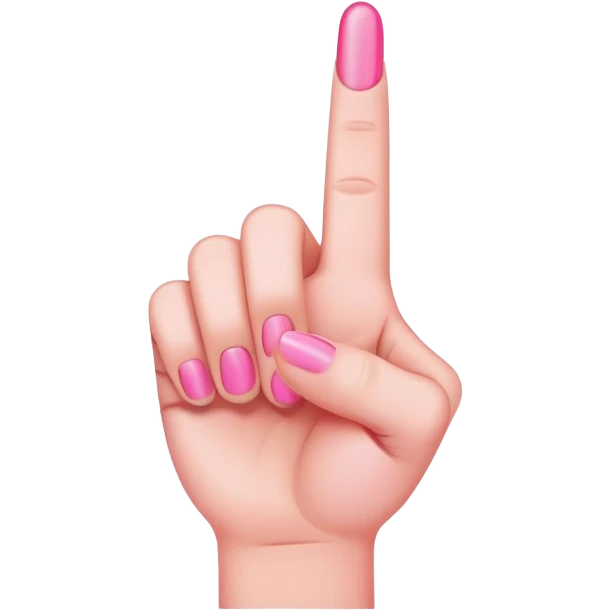 Pink middle finger emoji