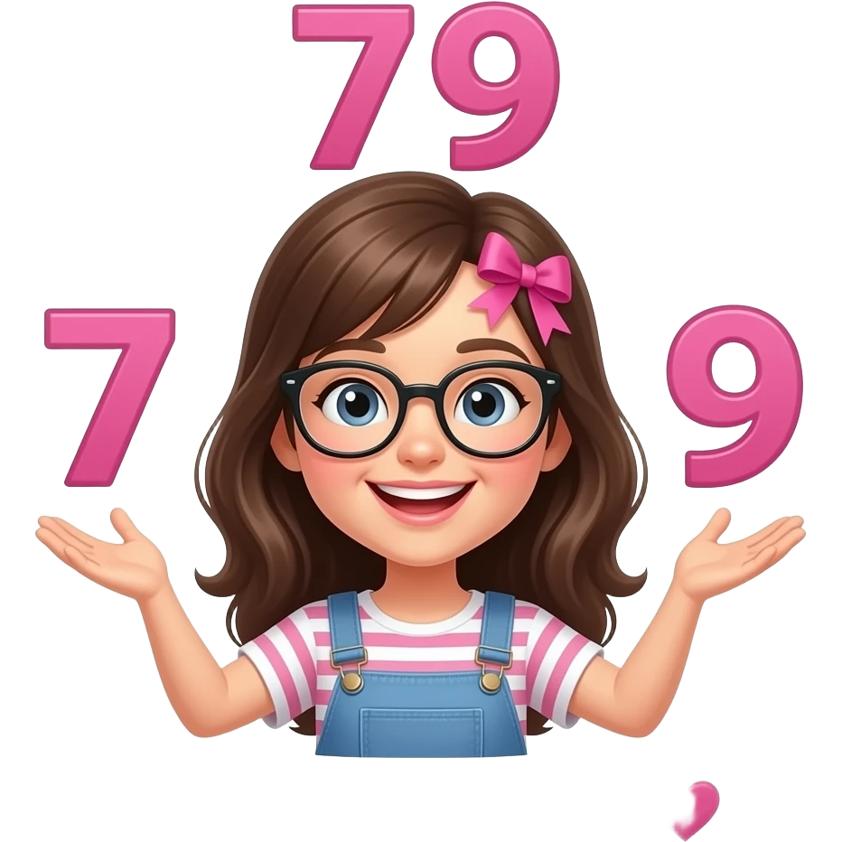 Şimdi senden gülen bir yüz ve bir elinde 7 bir elindede 9 olsun başını tam üstünede 79 istiyorum başının föşesine bir pembe kurdele koy ama kız olsun ve gözlük taksın ve alta şunu yaz seni seviyorum 79 ❤️ yazısı yazılı olsun emoji