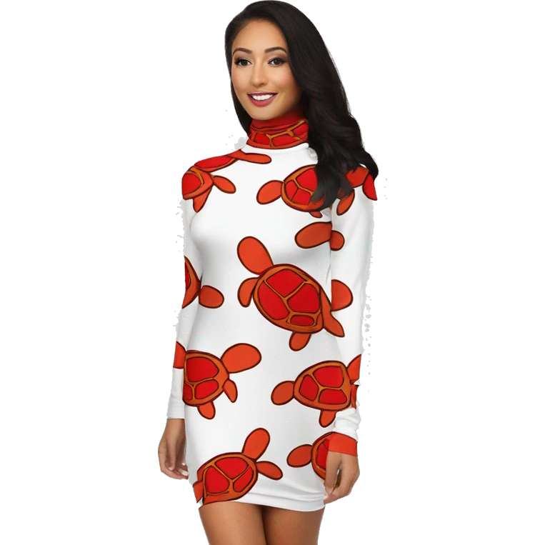 Red turtle neck long sleeve dress emoji