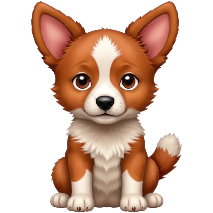 Red heeler puppy with paw raised emoji