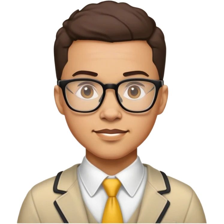 Lightskin buff nerd teacher emoji