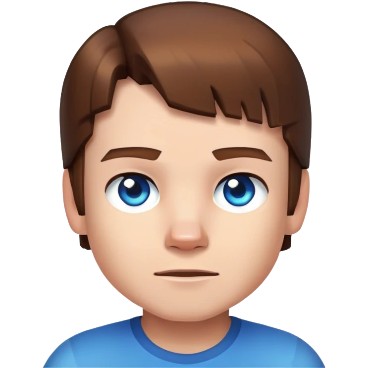 Minecraft kid blue eyes brown hair emoji