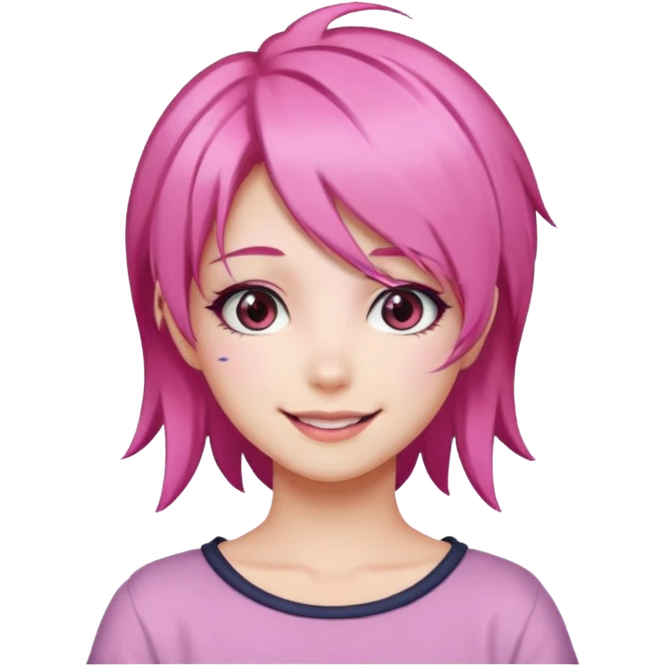 pink anime girl make up cute emoji