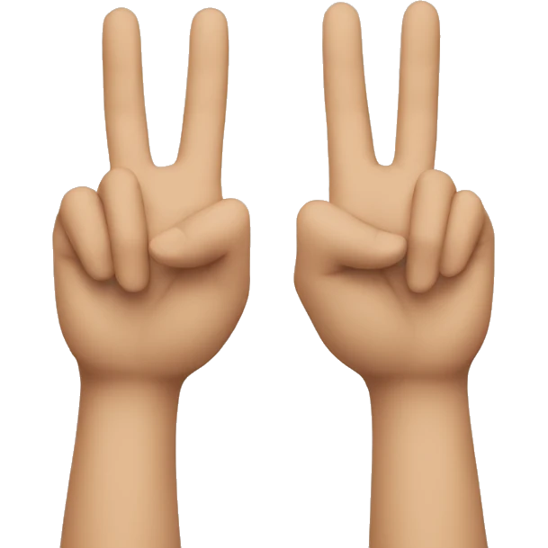 2 hands in the shape of the letters A and N emoji