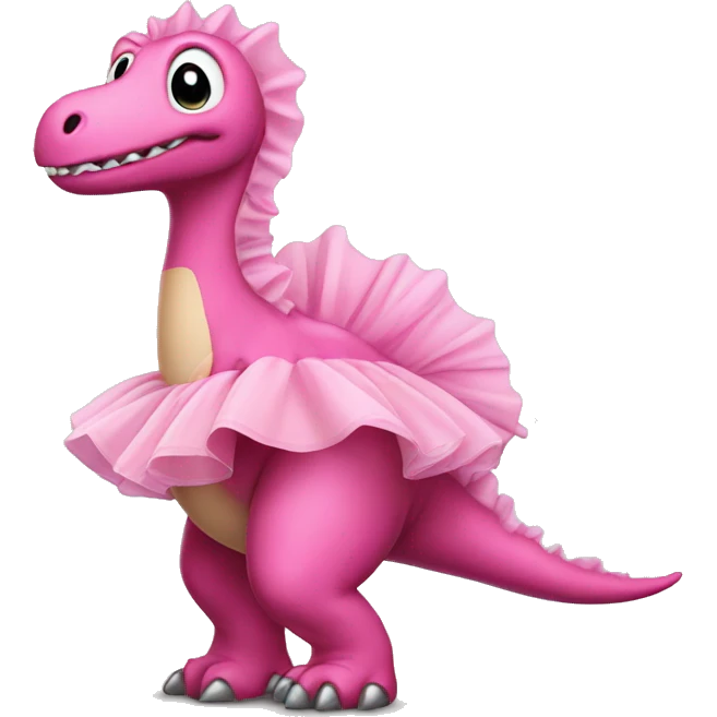 Pink dinosaur with tutu i emoji