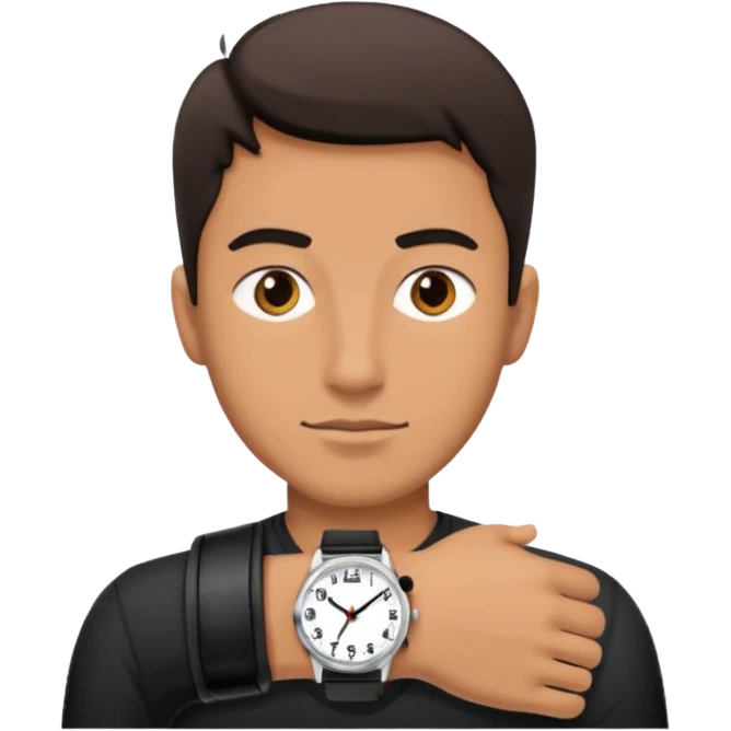 man wearing a black strap watch emoji