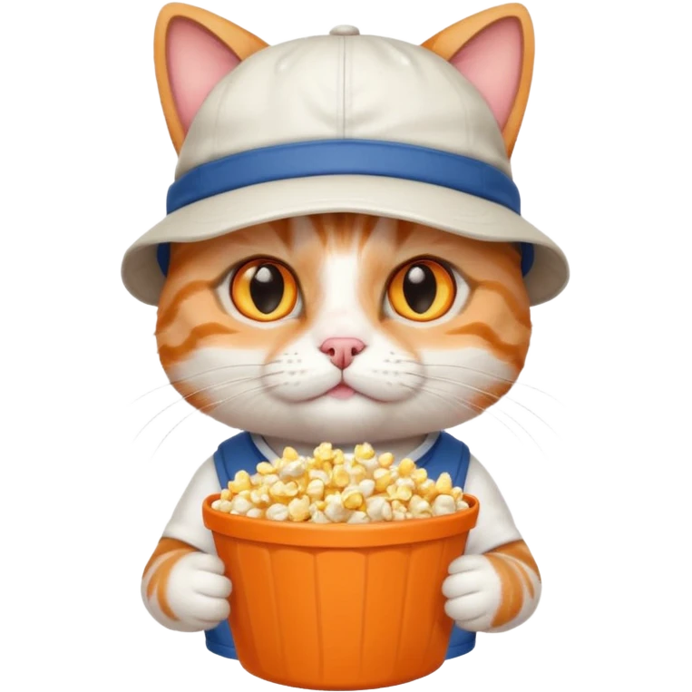 cat with with rapper popcorn with opticals emoji
