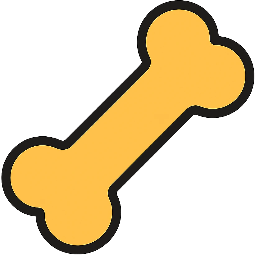 color outline icon of a bone emoji