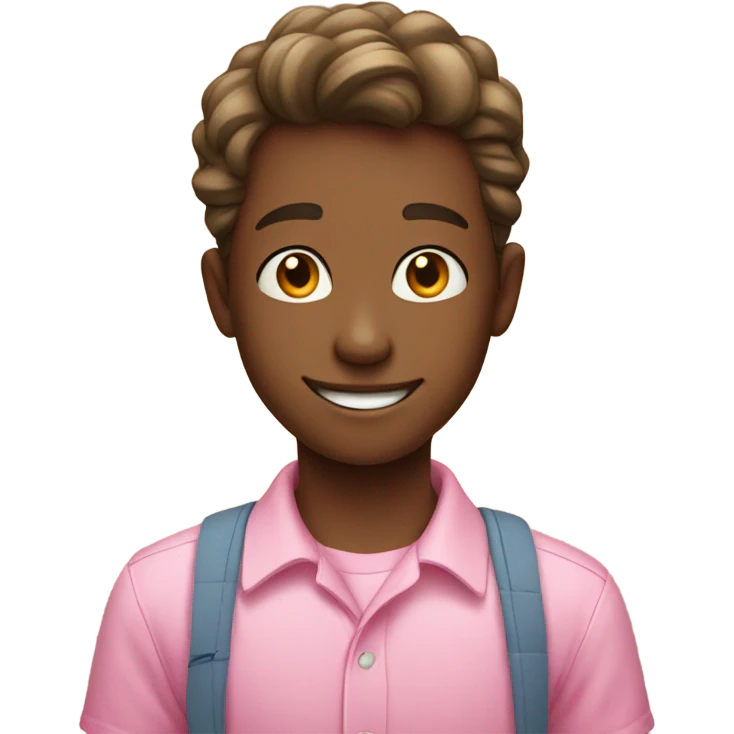 smiling boy in pink shirt emoji