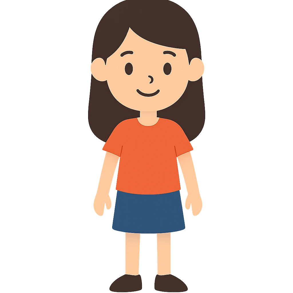 flat toon style girl character emoji