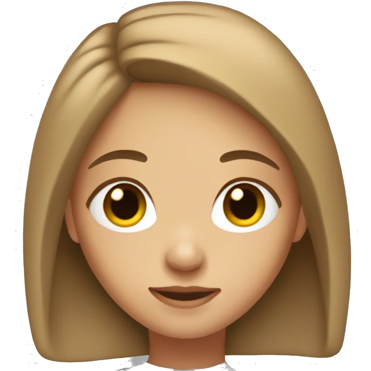 girl with light brown hair and black eyes, wearing sweater emoji